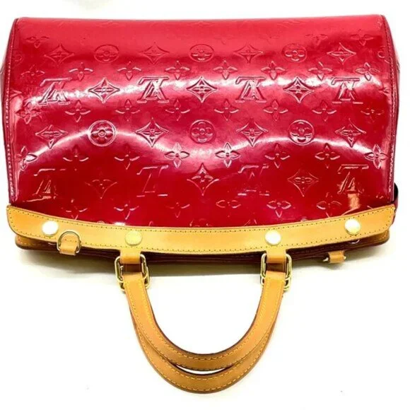 Louis Vuitton Brea MM Red Monogram Vernis Satchel | Authentic LV Crossbody Bag - Picture 5 of 15